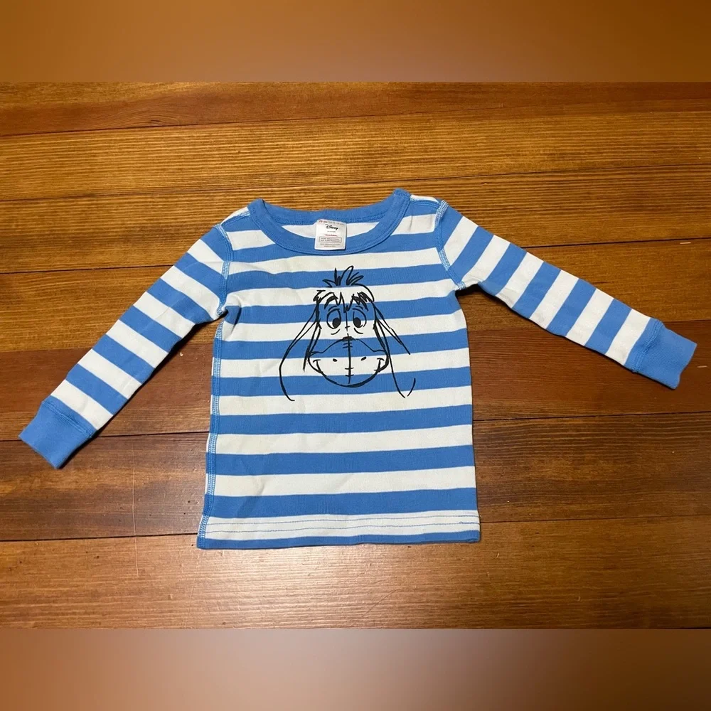 Hanna Andersson Blue Striped Tops & Blue Zip Hoodie Set Size 12-18 Months